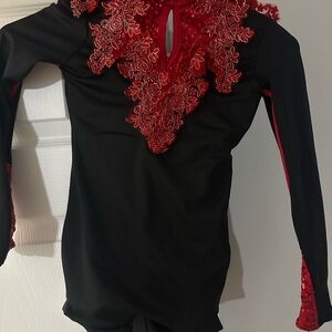 Weissman Black and Red Sequin Dancewear